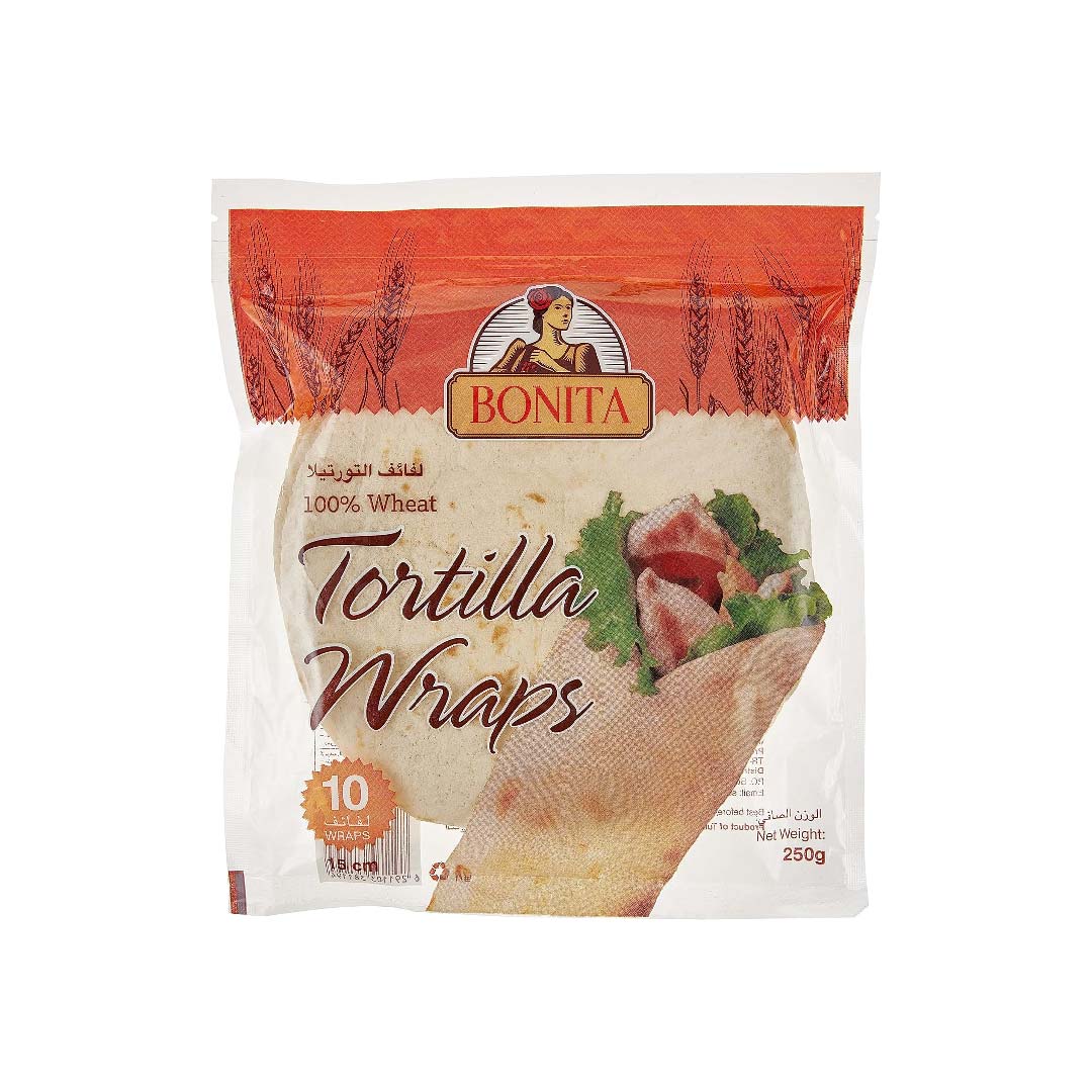 Bonita Wheat Tortilla Wrapes 250g x12Bags