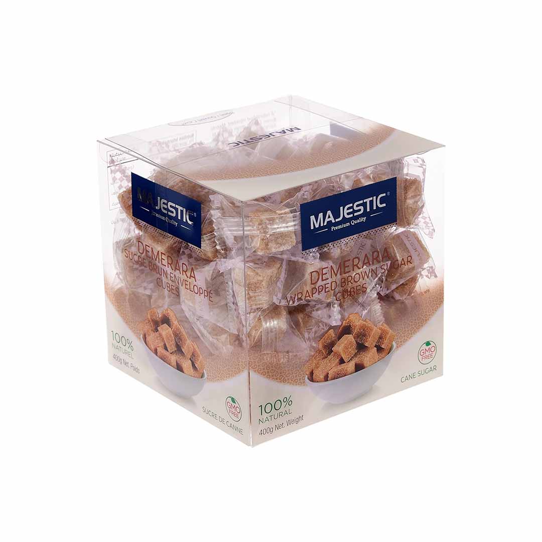 Majestic Wrapped Cube Brown Sugar 400g 12 boxes of 400g