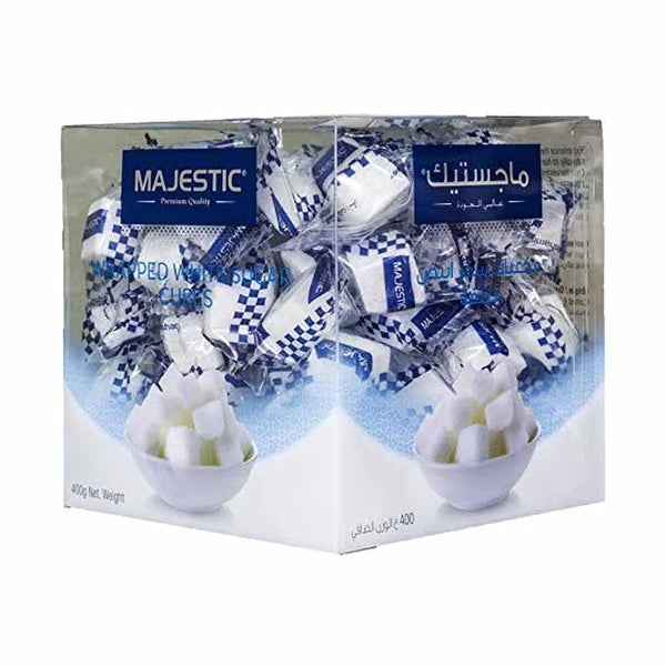 Majestic Wrapped Cube White Sugar 400g 12 boxes of 400g