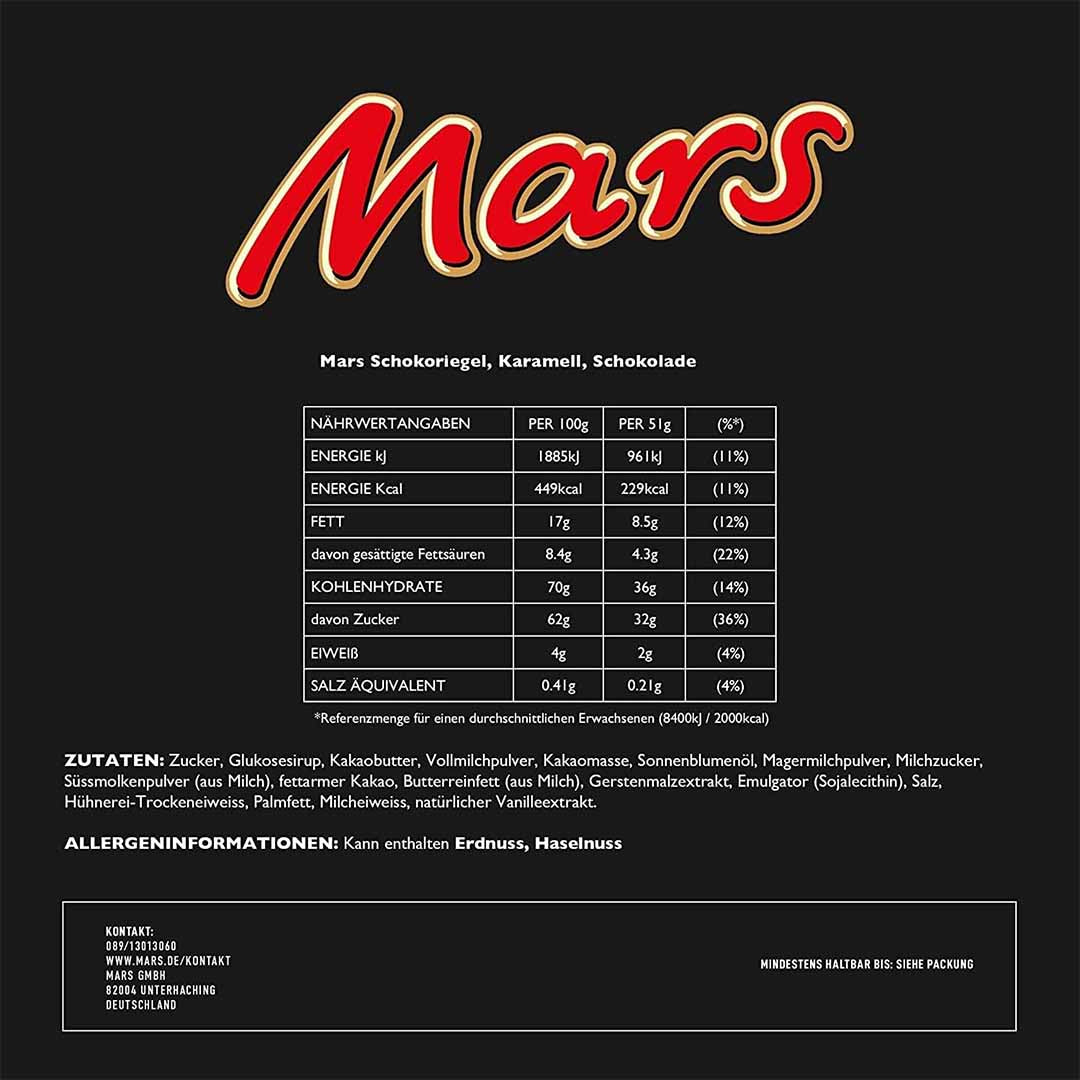 Mars Chocolate Bar 51g x24 bars