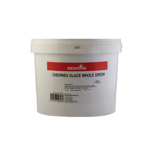 Cherries Glace Whole Green 5Kg