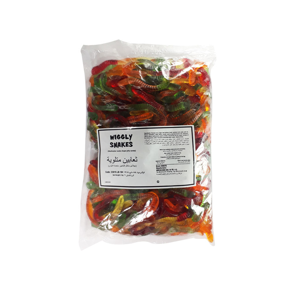 Wiggly Snakes Gummy Bag of 2kg