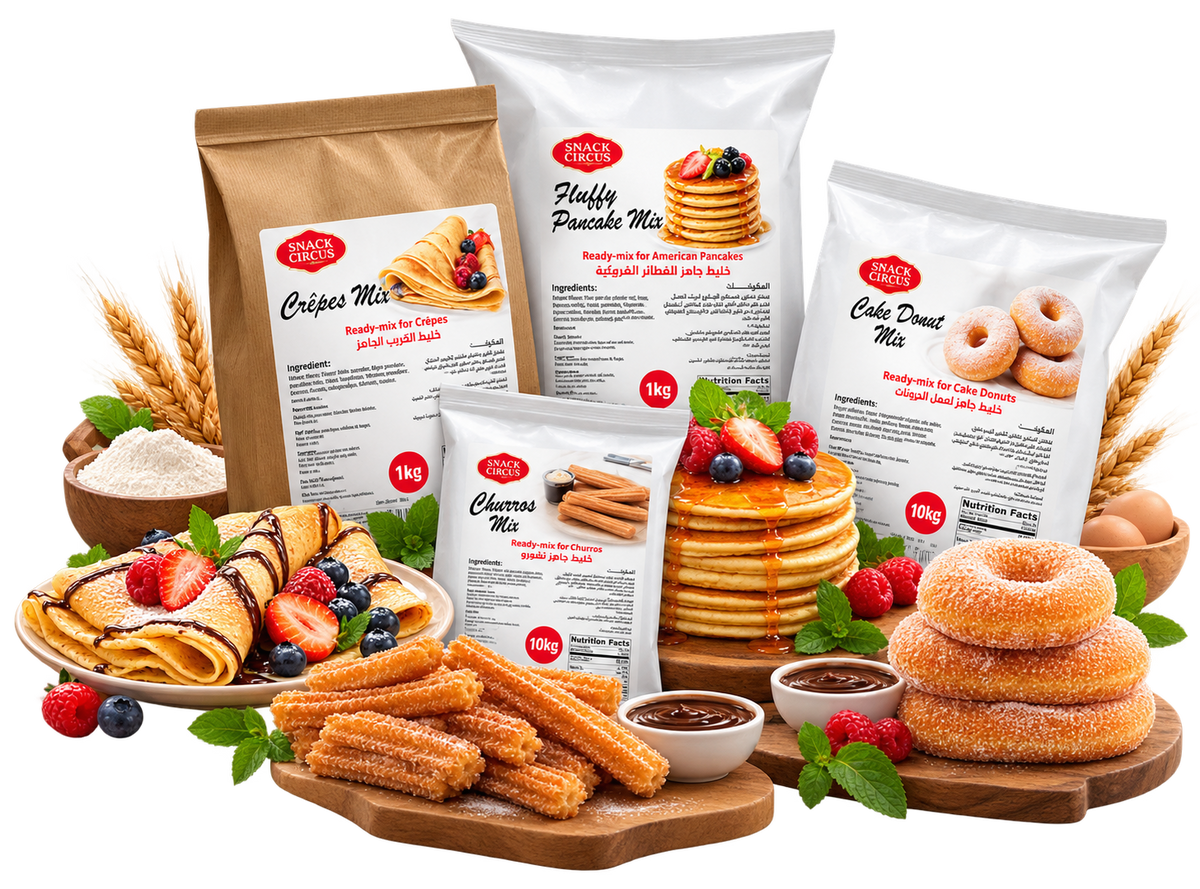 Baking and concession mix ingredients for food service kitchens